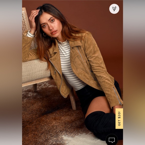 LULUS Suede with Love Tan Suede Moto Jacket - Picture 5 of 10